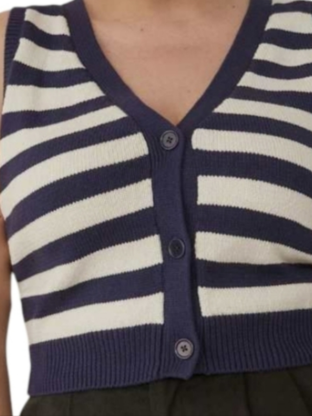 Reformation Zola Sweater Vest Cotton Knit Women Large Sleeveless Fitted